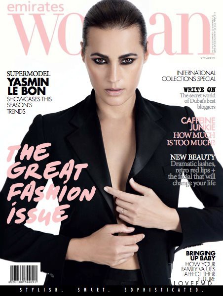 Yasmin Le Bon featured on the Emirates Woman cover from September 2011