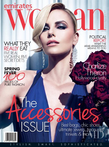 Charlize Theron featured on the Emirates Woman cover from April 2012