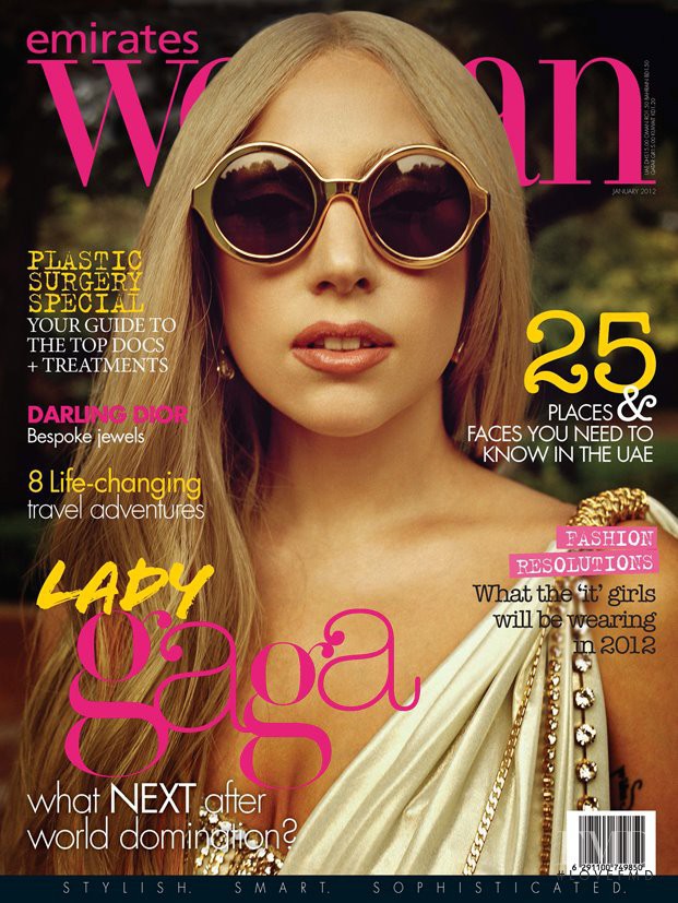 Lady Gaga featured on the Emirates Woman cover from January 2012