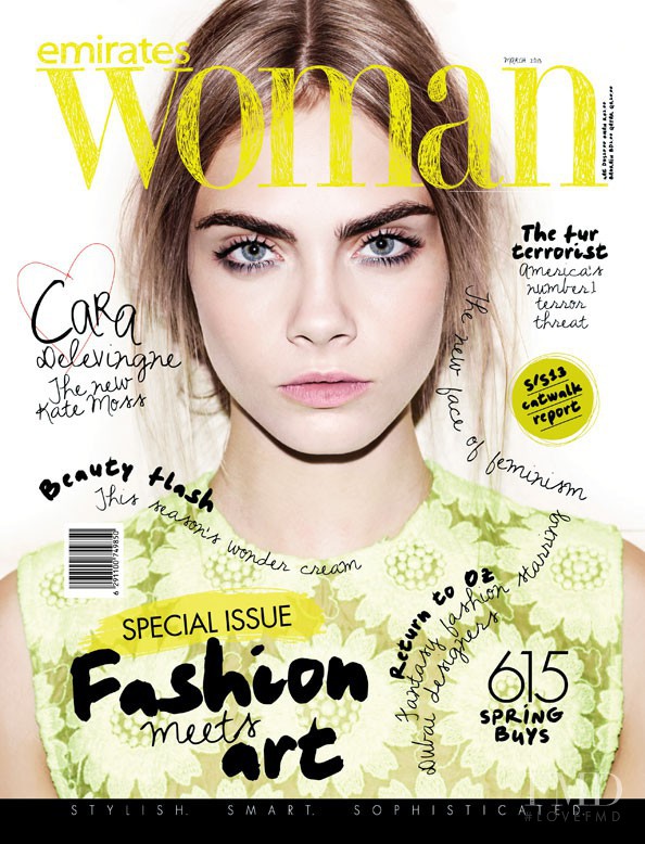 Cara Delevingne featured on the Emirates Woman cover from March 2013