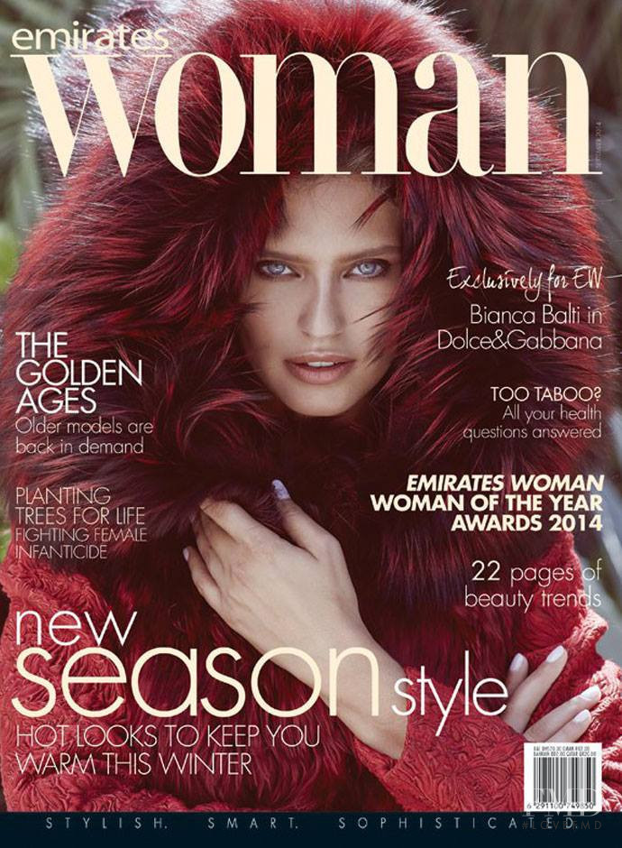 Bianca Balti featured on the Emirates Woman cover from September 2014
