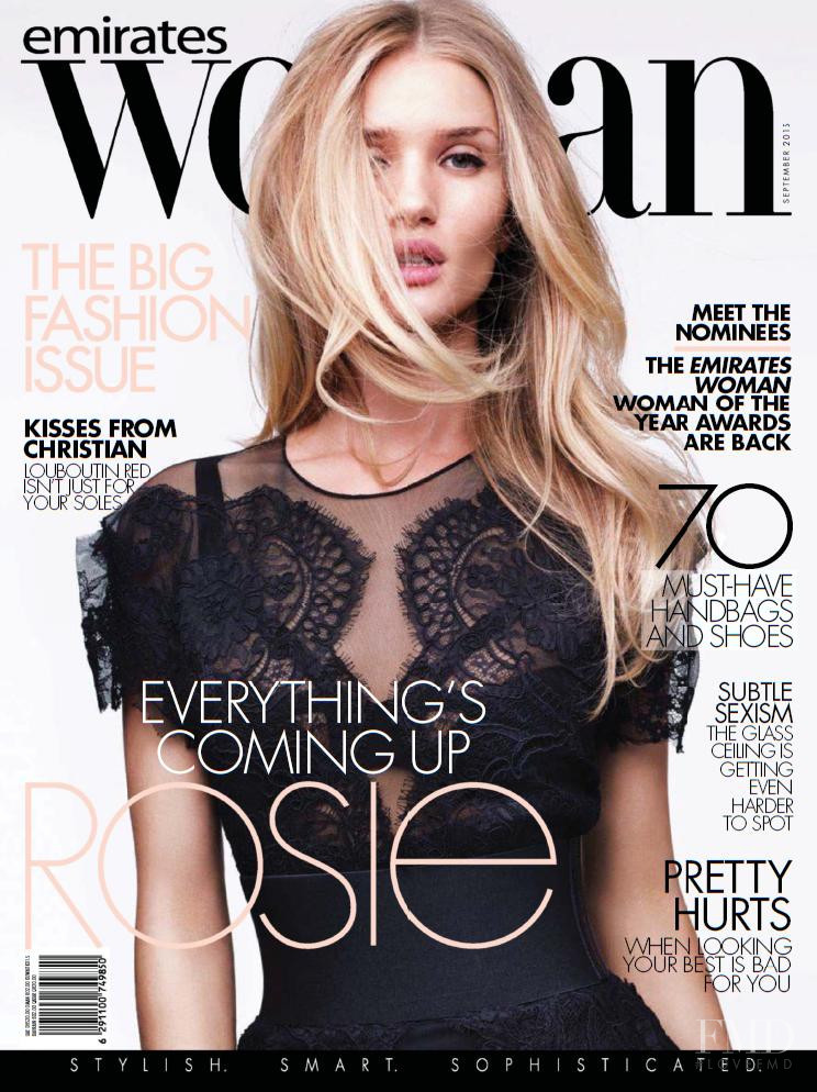 Rosie Huntington-Whiteley featured on the Emirates Woman cover from September 2015