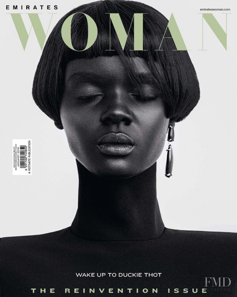 Duckie Thot featured on the Emirates Woman cover from January 2019