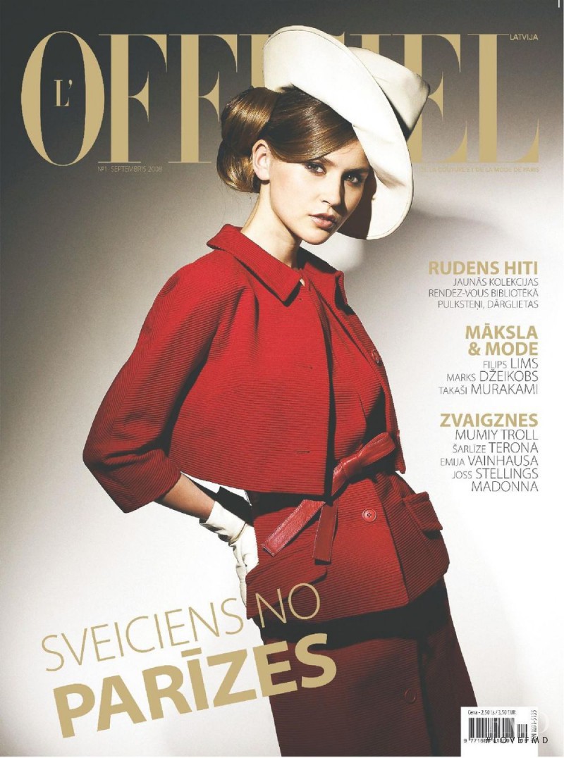 Svieta Nemkova featured on the L\'Officiel Latvia cover from September 2008