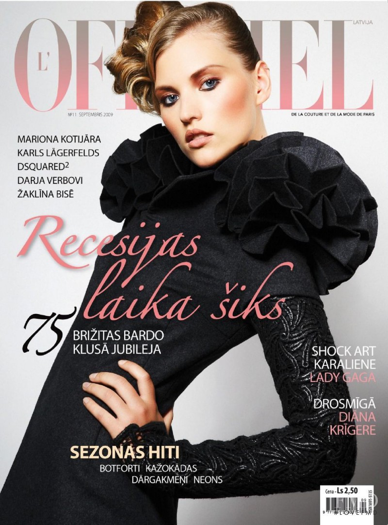 Nadia Lacka featured on the L\'Officiel Latvia cover from September 2009