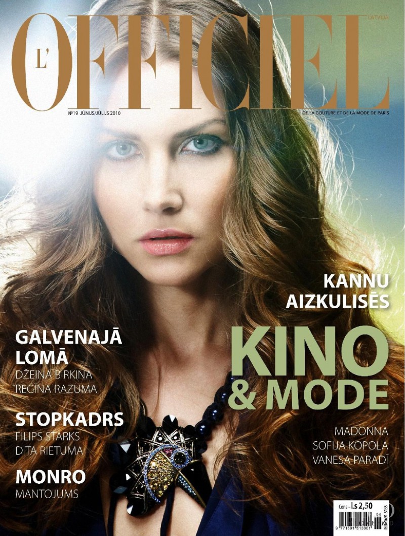 Linda Znotina featured on the L\'Officiel Latvia cover from June 2010