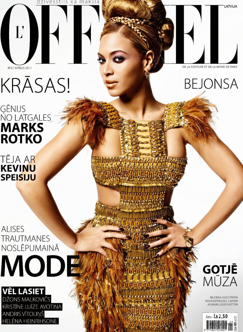 Beyonce Knowles featured on the L\'Officiel Latvia cover from April 2011