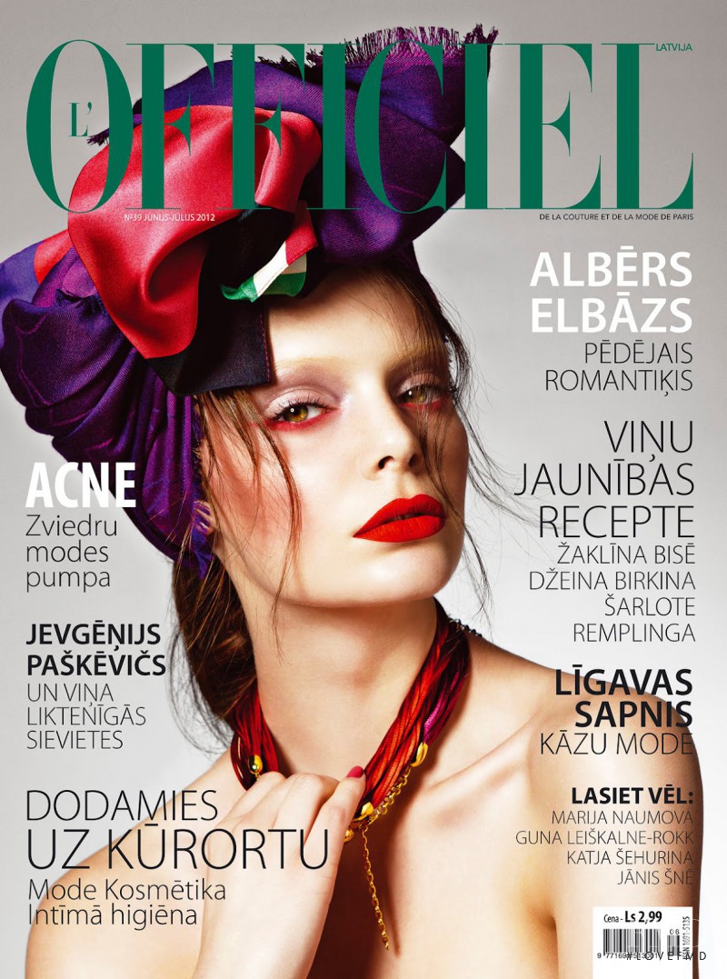 Nikole Ivanova featured on the L\'Officiel Latvia cover from June 2012