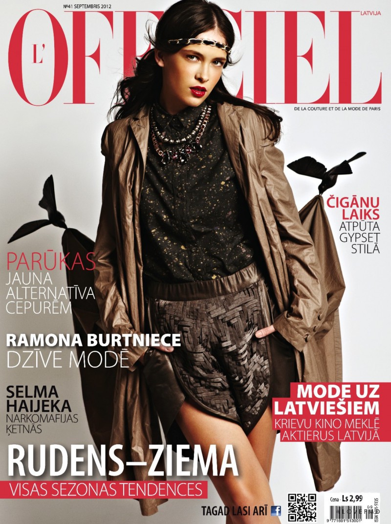 Valerija featured on the L\'Officiel Latvia cover from September 2012
