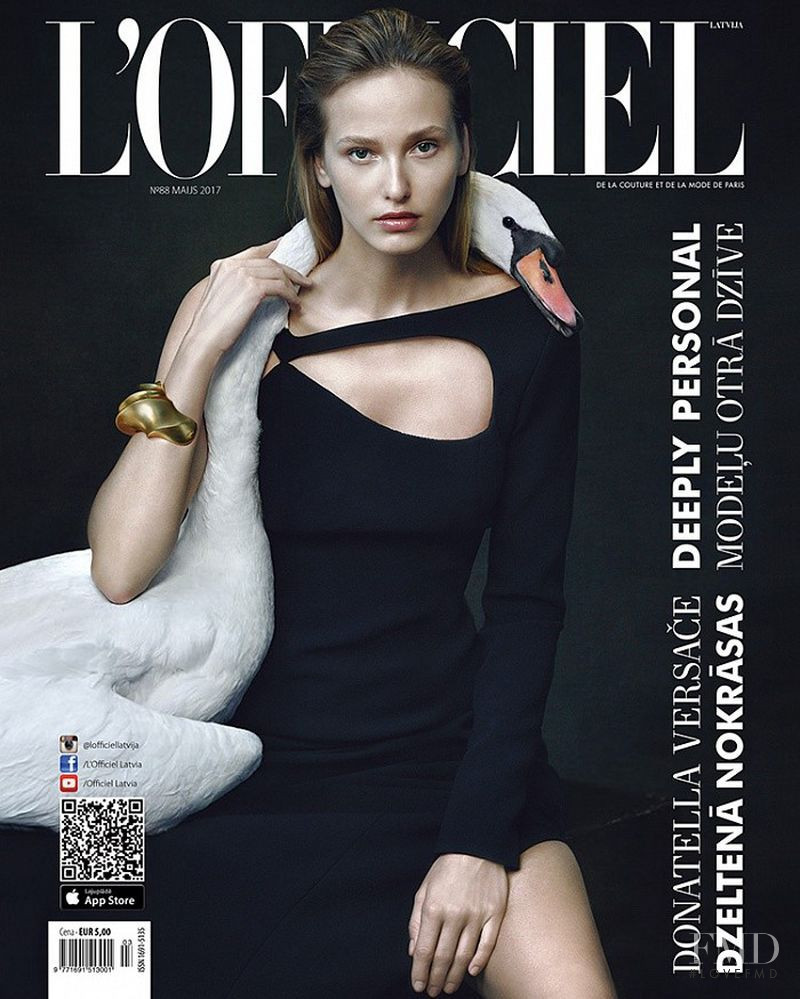 Zhanna Tikhobrazova featured on the L\'Officiel Latvia cover from May 2017