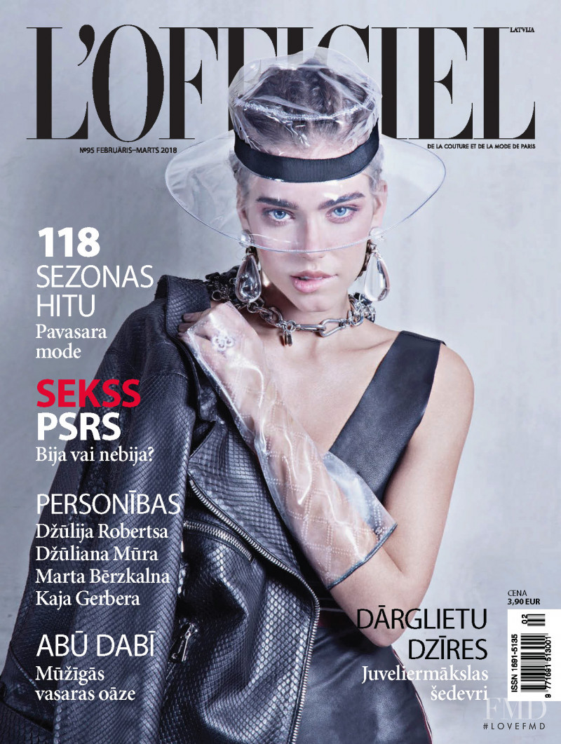  featured on the L\'Officiel Latvia cover from February 2018