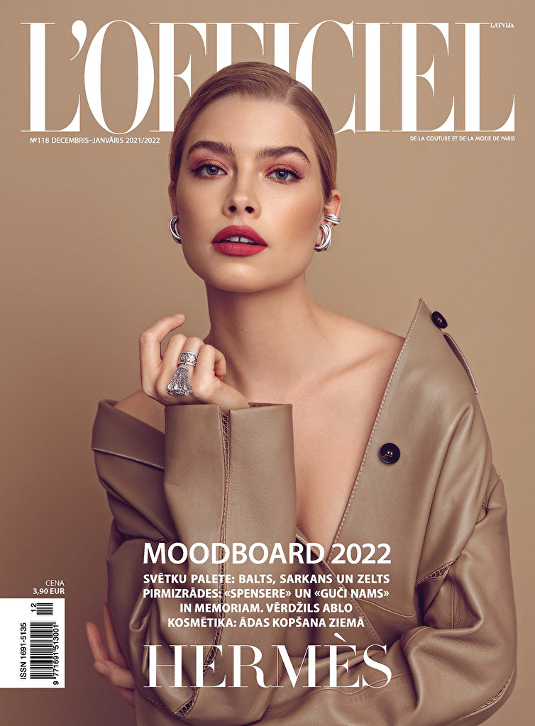 Tina Malka featured on the L\'Officiel Latvia cover from December 2021