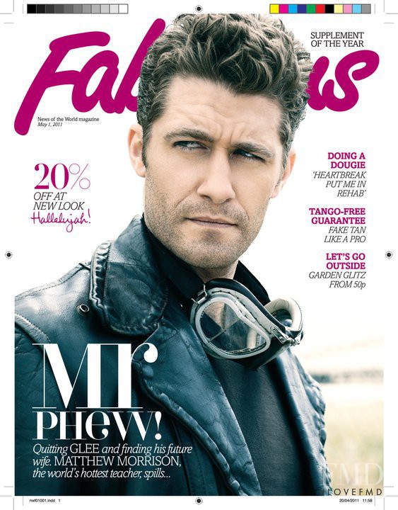 Matthew Morrison featured on the Fabulous cover from May 2011