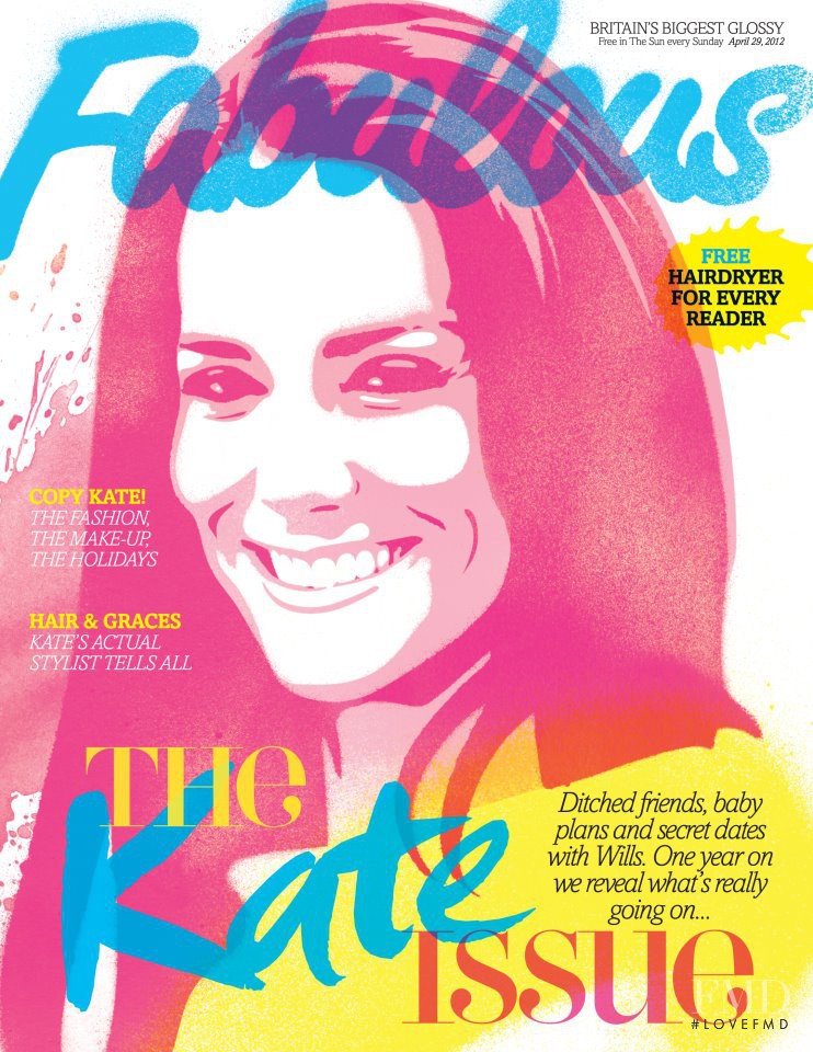 Kate featured on the Fabulous cover from April 2012