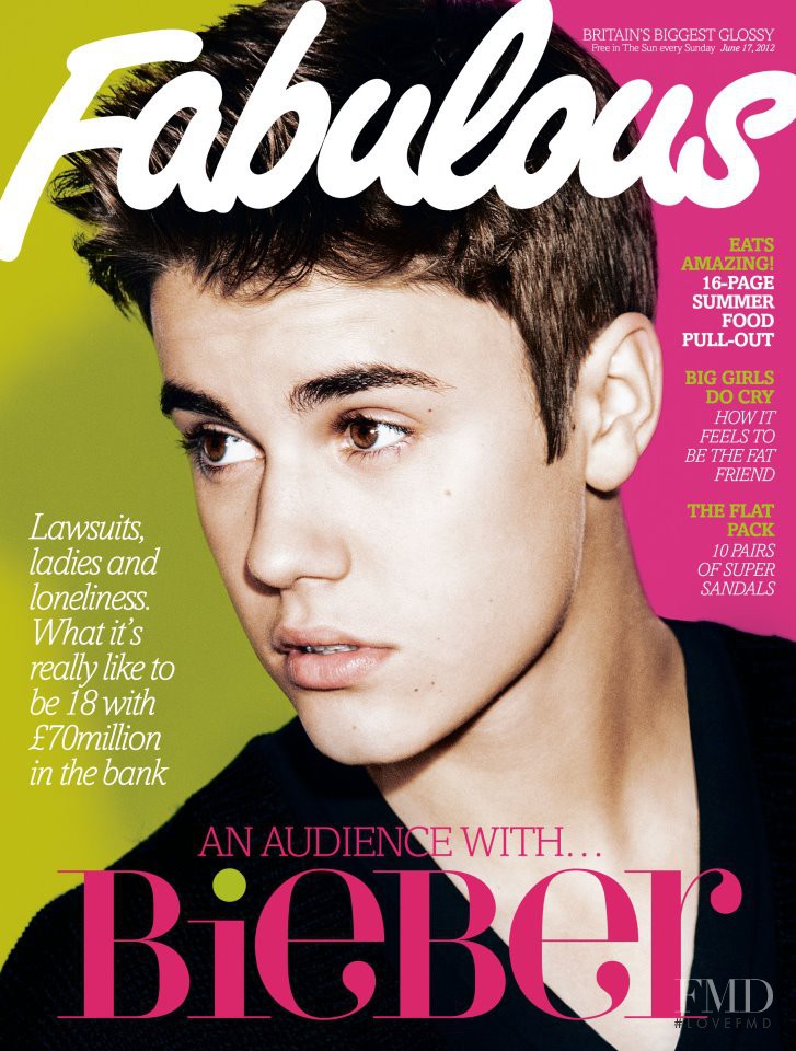 Justin Bieber featured on the Fabulous cover from June 2012