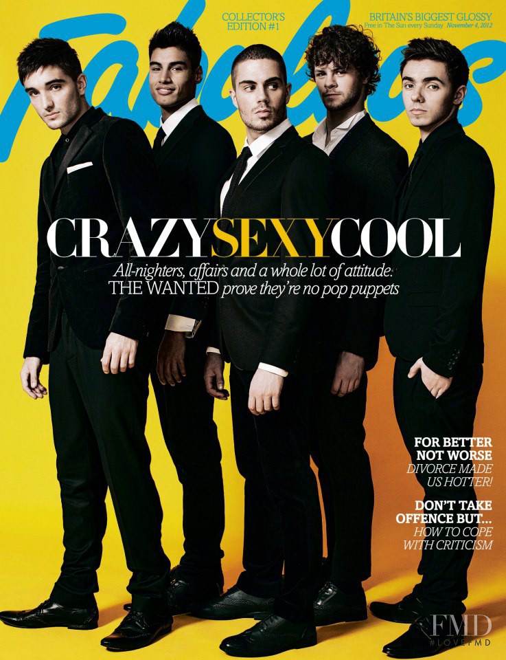 The Wanted featured on the Fabulous cover from November 2012