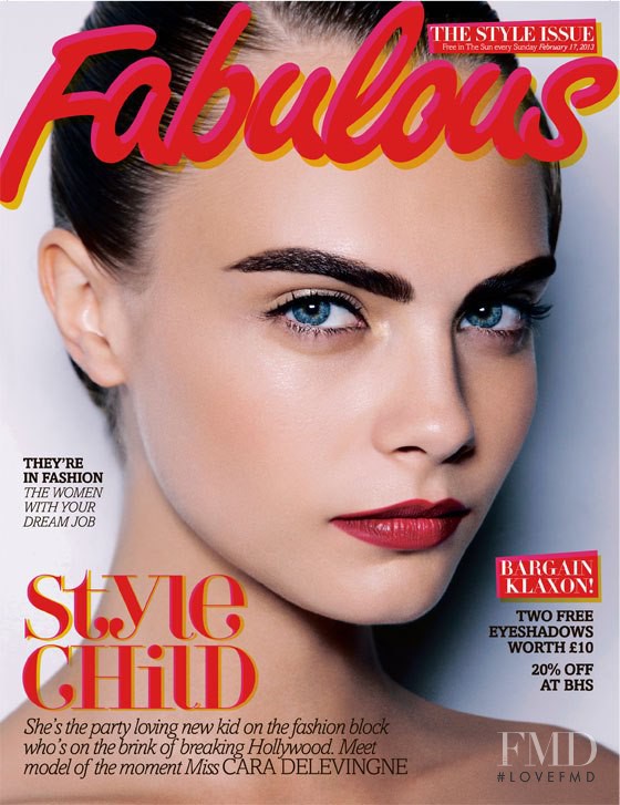 Cara Delevingne featured on the Fabulous cover from February 2013
