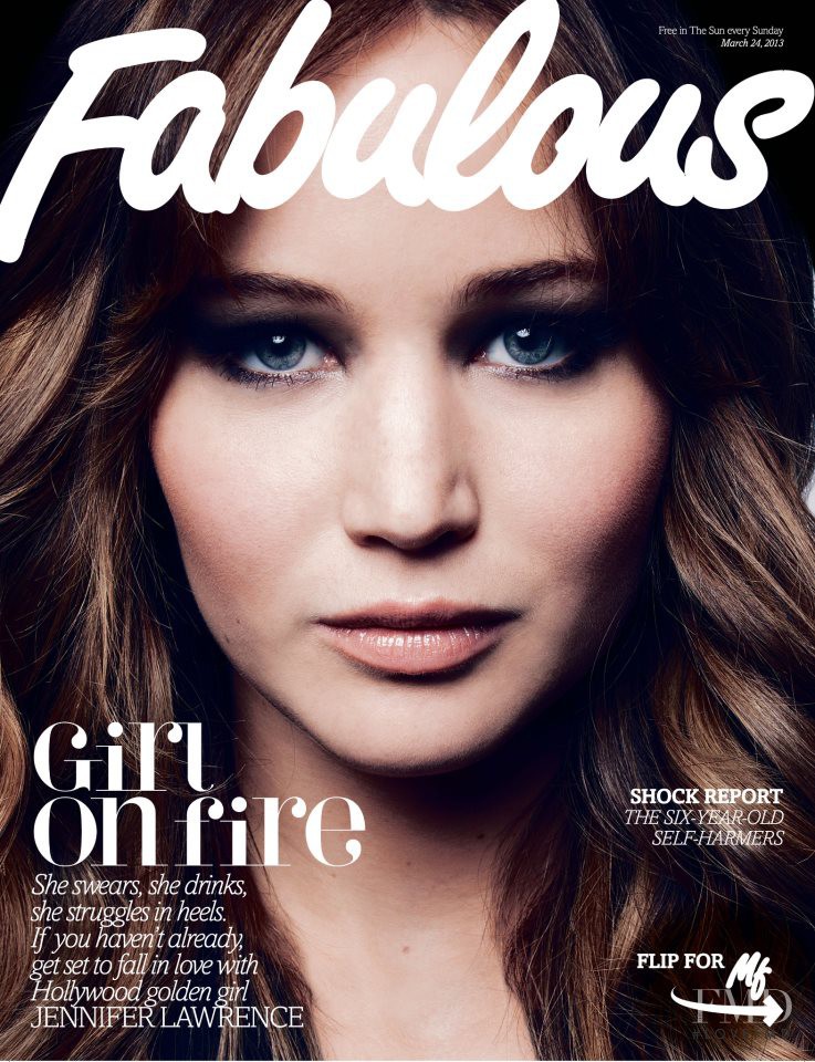 Jennifer Lawrence featured on the Fabulous cover from March 2013