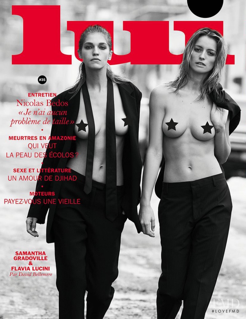Flavia Lucini, Samantha Gradoville featured on the Lui France cover from March 2017
