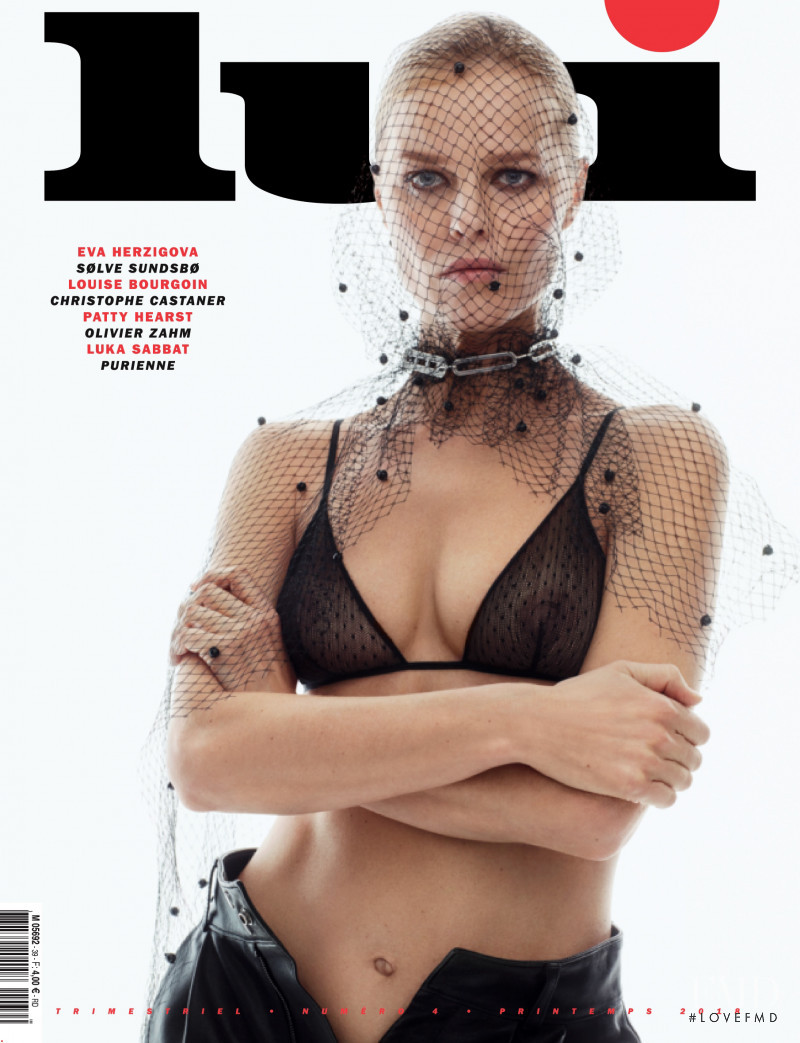 Eva Herzigova featured on the Lui France cover from April 2018