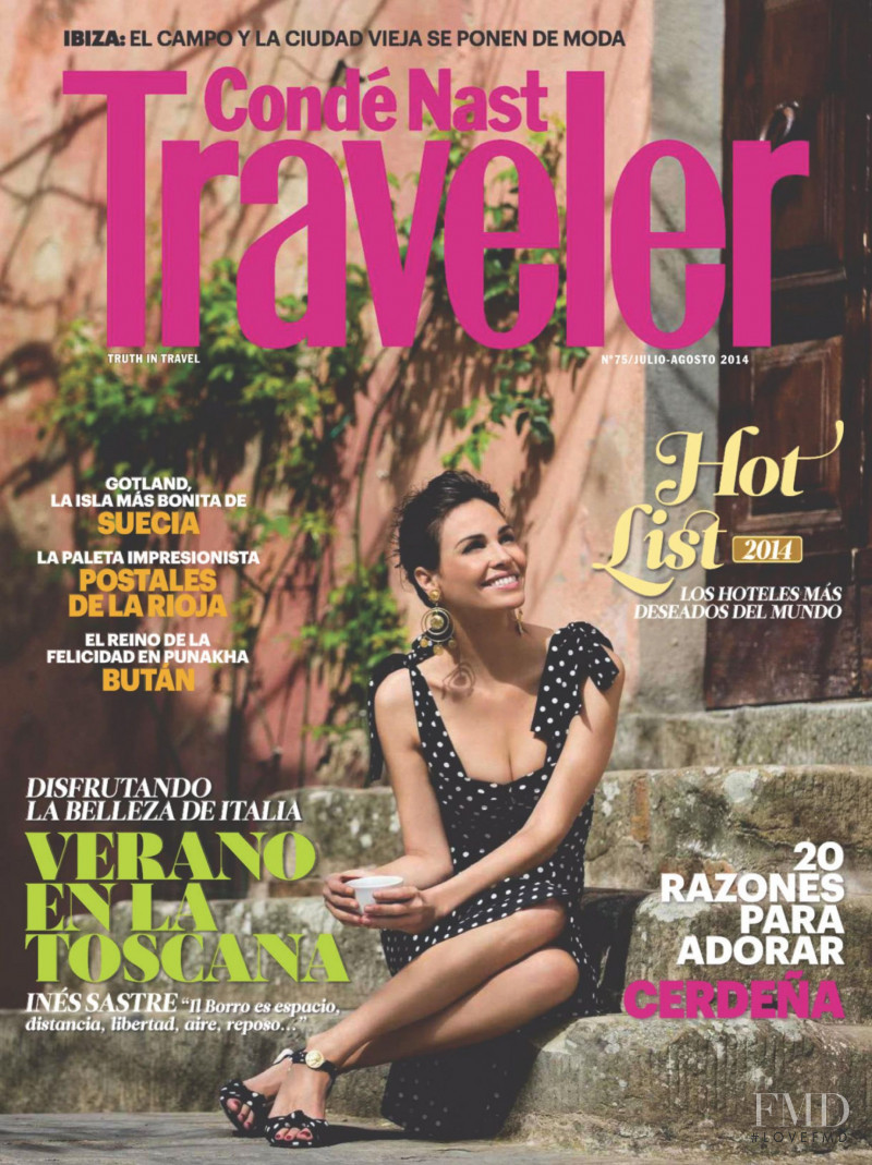 Ines Sastre featured on the Condé Nast Traveler Spain cover from July 2014