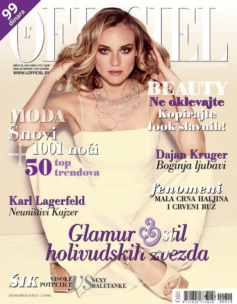 Diane Heidkruger featured on the L\'Officiel Serbia cover from May 2009