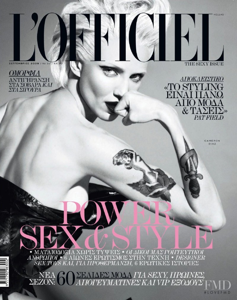 Cameron Diaz featured on the L\'Officiel Greece cover from September 2009