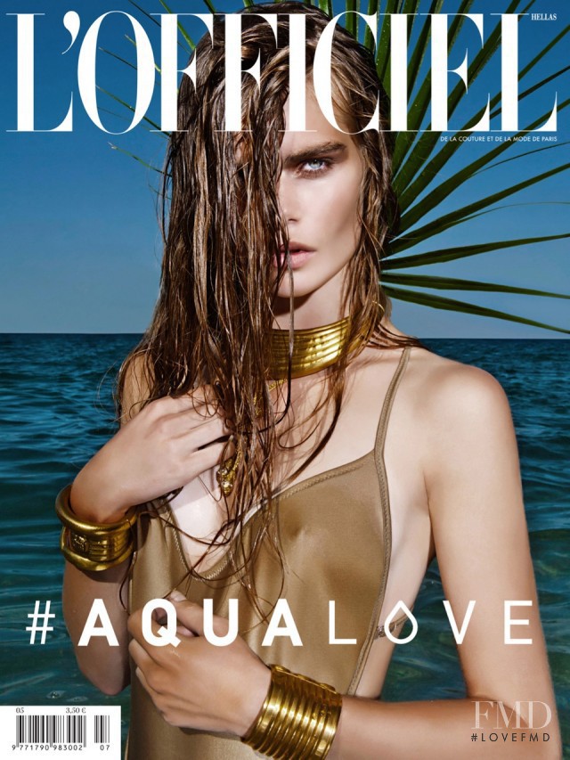 Sandra Schmidt featured on the L\'Officiel Greece cover from July 2014