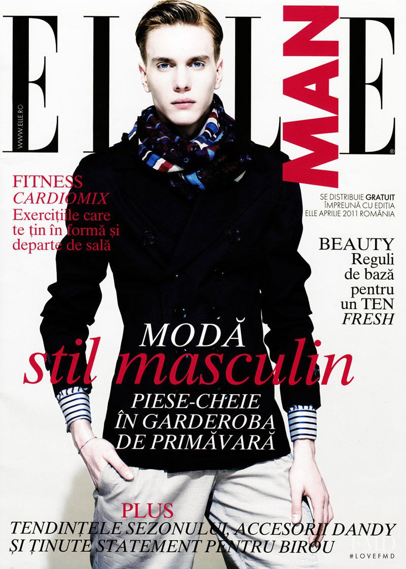 Bogdan Tudor featured on the Elle Man Romania cover from April 2011