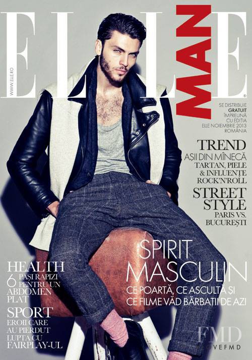 Silviu Tolu featured on the Elle Man Romania cover from November 2013
