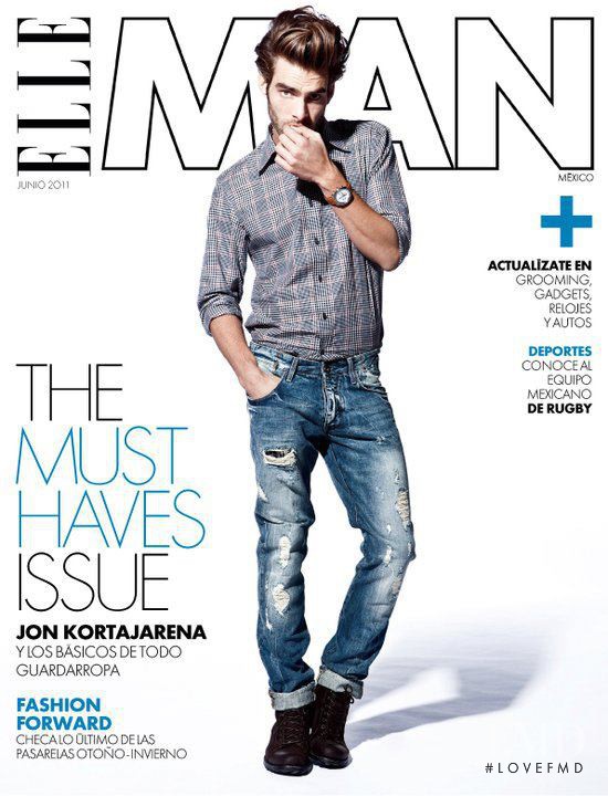 Jon Kortajarena featured on the Elle Man Mexico cover from June 2011