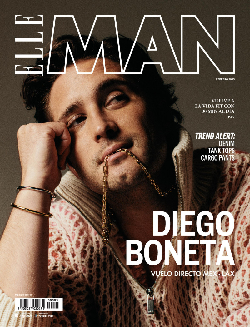 Diego Boneta featured on the Elle Man Mexico cover from February 2023
