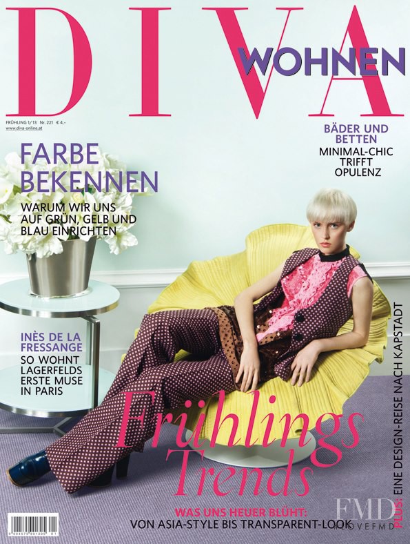 Jana Wieland featured on the DIVA Wohnen cover from March 2013