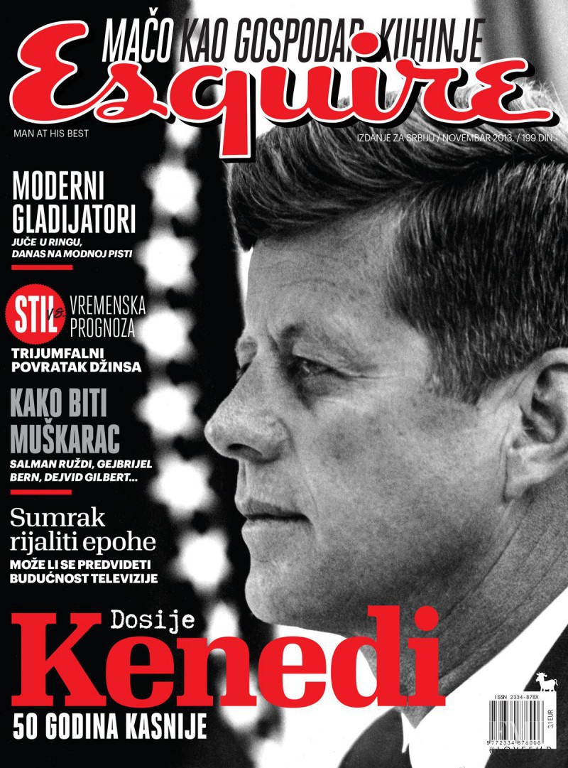 John Kennedy featured on the Esquire Serbia cover from November 2013