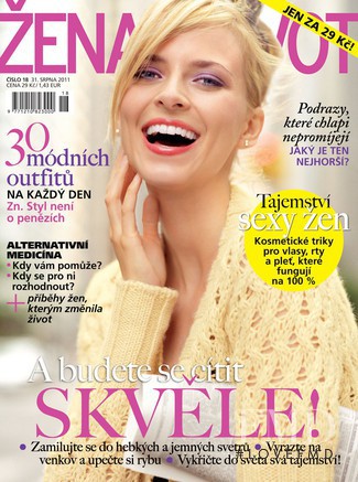 Eva Padberg featured on the Zena a zivot cover from August 2011