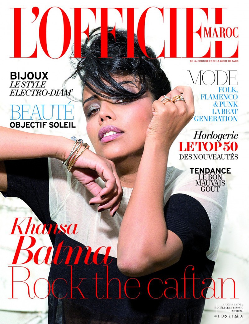Khansa Batma featured on the L\'Officiel Morocco cover from June 2012