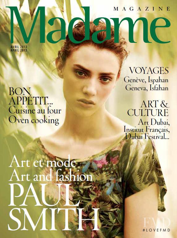 Rebecca Fleetwood featured on the Madame Magazine cover from April 2013
