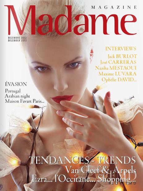 Juliette Jey featured on the Madame Magazine cover from December 2013