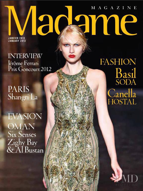 Yulia Lobova featured on the Madame Magazine cover from January 2013