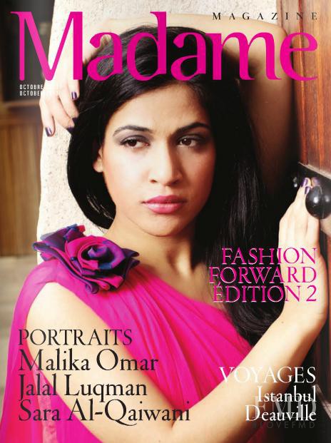 Malika Omar featured on the Madame Magazine cover from October 2013