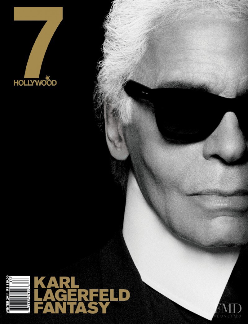 Karl Lagerfeld featured on the 7Hollywood cover from December 2013