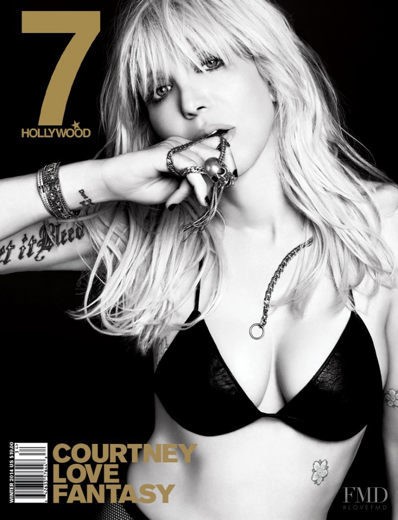 Courtney Love featured on the 7Hollywood cover from December 2013