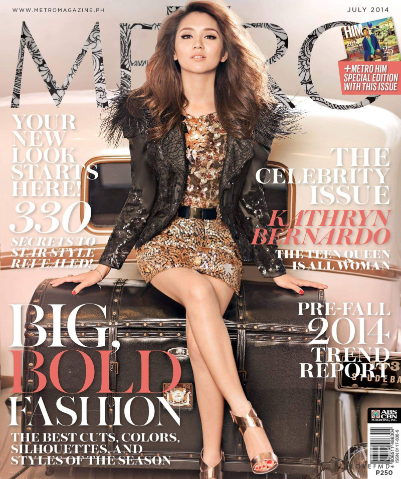 Kathryn Bernardo featured on the Metro cover from July 2014