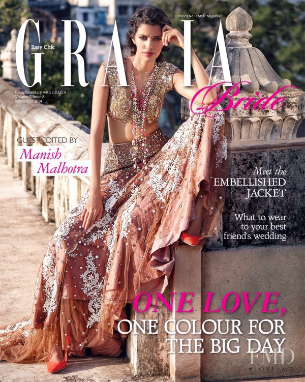 Pooja Mor featured on the Grazia Bride India cover from November 2014
