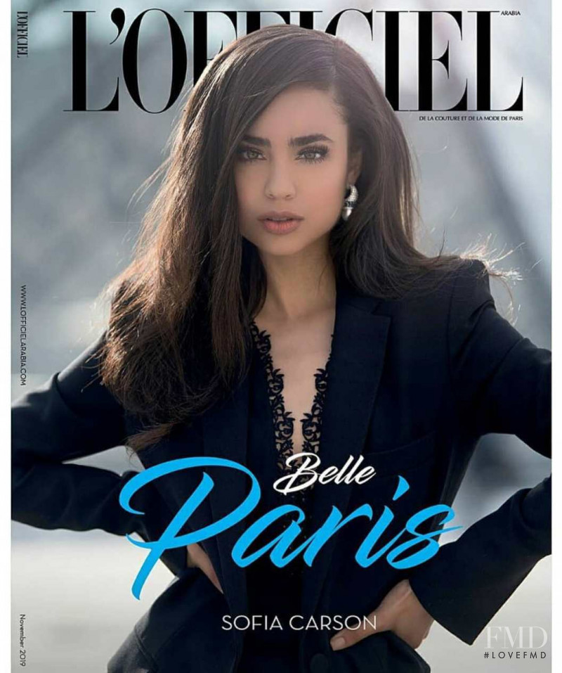 Sofia Carson featured on the L\'Officiel Arabia cover from November 2019