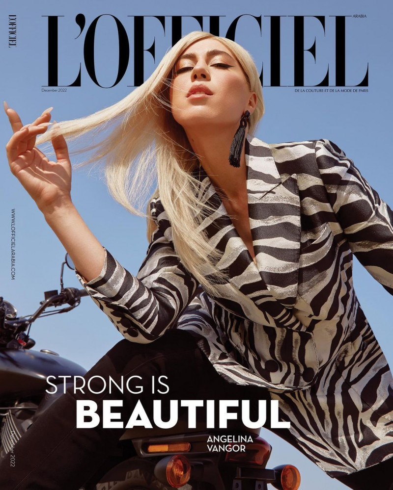 Angelina Vangor featured on the L\'Officiel Arabia cover from December 2022