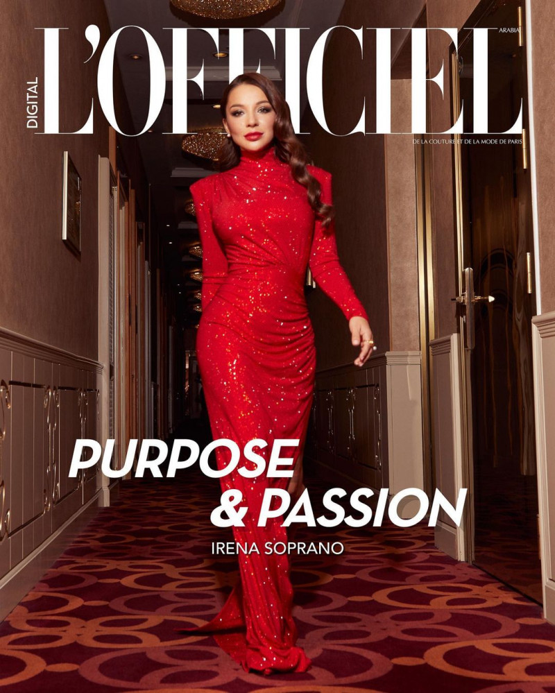 Irena Soprano featured on the L\'Officiel Arabia cover from December 2022