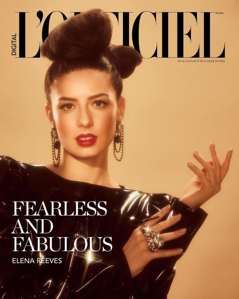 Elena Reeves featured on the L\'Officiel Arabia cover from December 2022