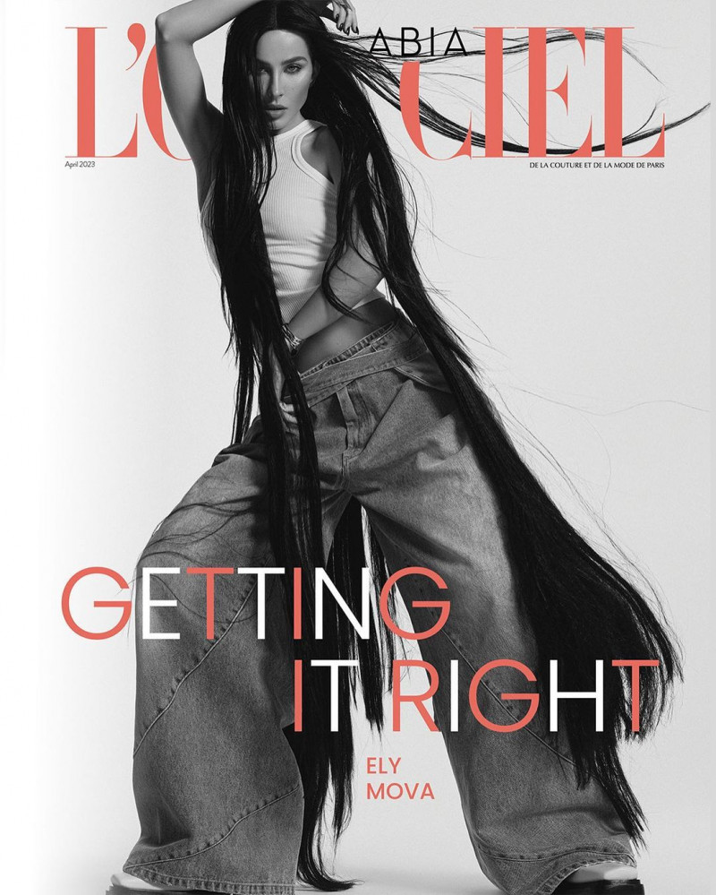 Ely Mova featured on the L\'Officiel Arabia cover from April 2023