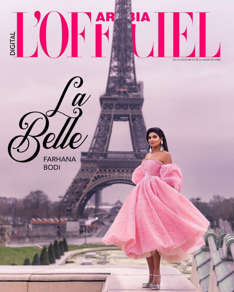Farhana Bodi featured on the L\'Officiel Arabia cover from January 2023